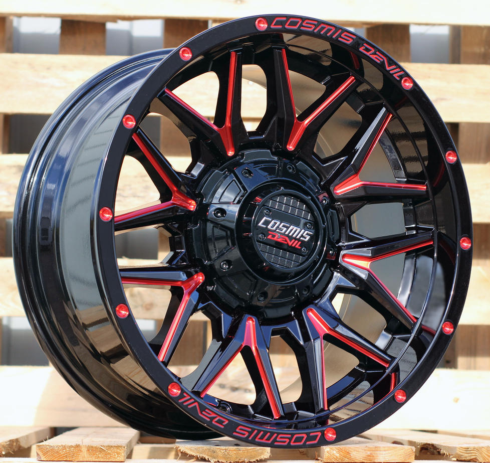 R18x9 12X130/139 ET 0 106.1 B1592 Black Red Milling (BLRM) For 4X4 (K3)