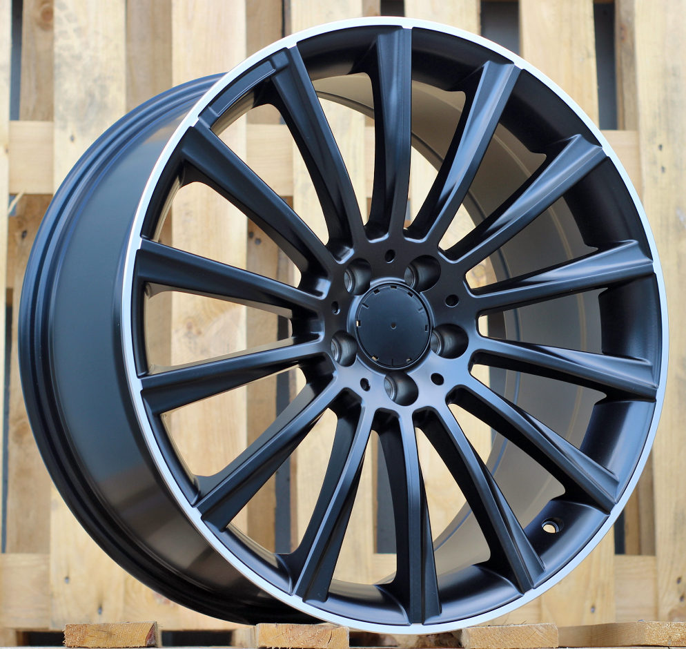R18x8.5 5X112 ET 35 66.6 B1048 Black Half Matt+Polished Lip (BLHMPL) For MER (Z1)