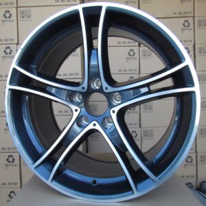 R19x9.5  5X112  ET  35  66.6  B1195  Black+Red Line (BR)  For BMW  (K5)  (Rear+Front)