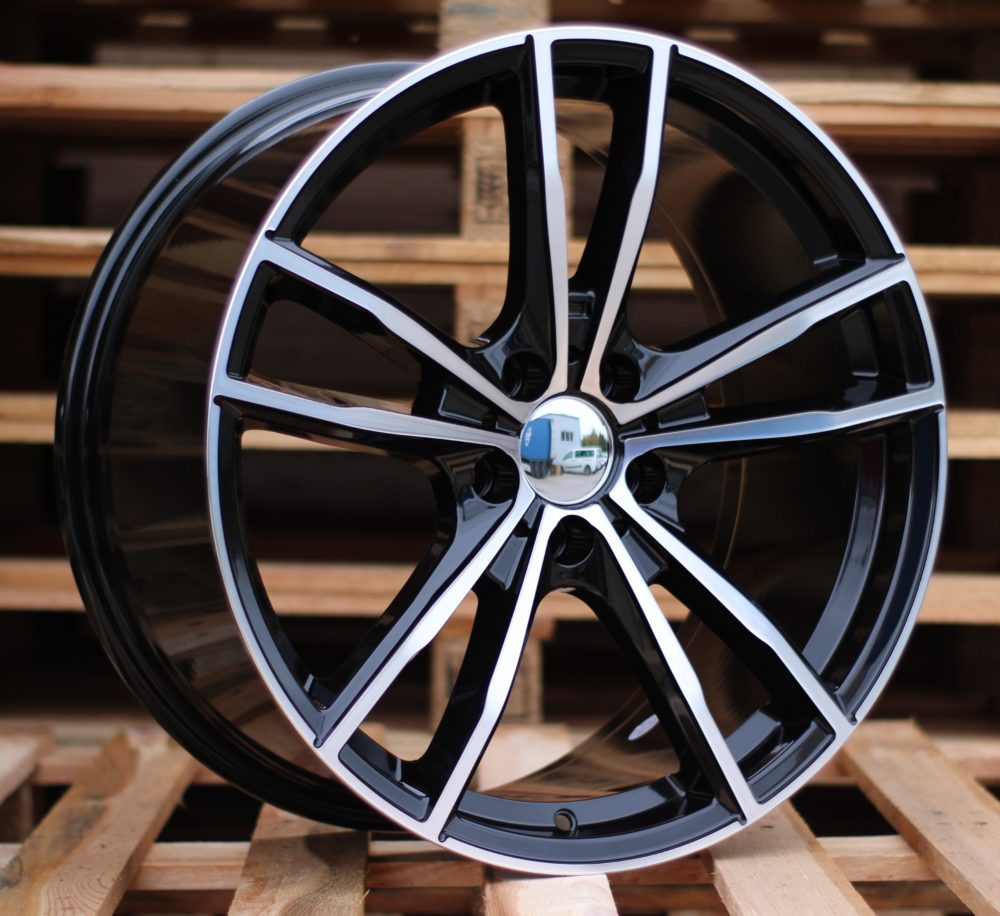 R19x8 5X112 ET 27 66.6 A5588 (BK5495) Black Polished (MB) For BMW (K4+P) (Rear+Front)