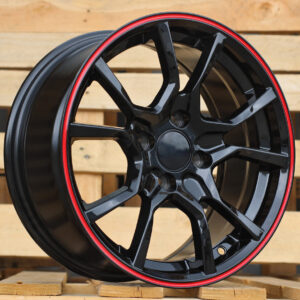 R15x7  4X100  ET  35  73.1  G1001  Black+Red Line (BR)  For RACIN  (K3)