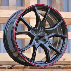 R18x8  5X114.3  ET  45  64.1  B1418  (BK5388)  Black+Red Line (BR)  For HOND  (P)