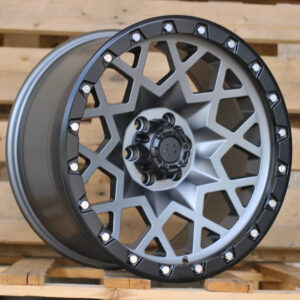 R17x9  6X114.3  ET  0  66.1  JT245  Grey Polished Matt (MGM)  For 4X4  (K3)  (Silver Rivets)