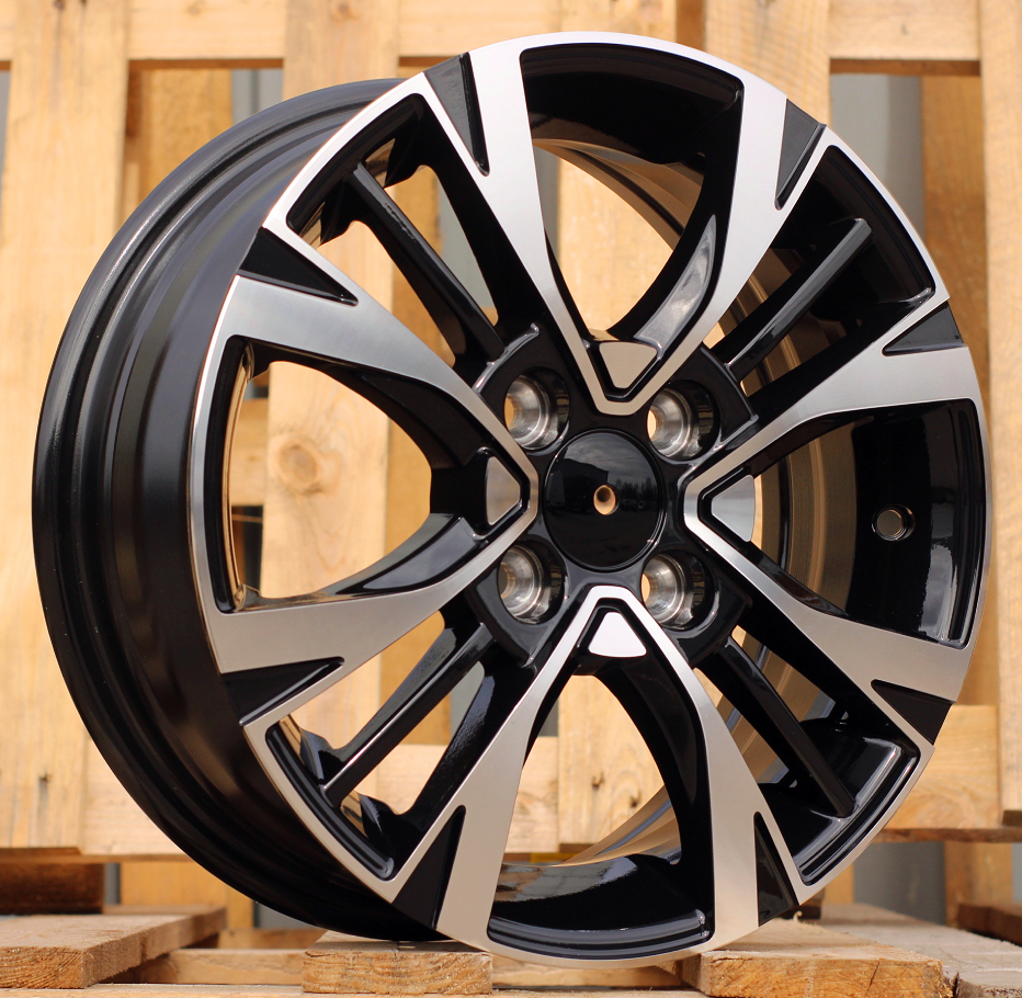 R14x5.5 4X100 ET 40 54.1 Y1127 (L2285) Black Polished (MB) For KIA (P1)