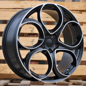 R19x8 5X110 ET 34 65.1 L2387 (IN3602F) Black Polished Half Matt (MBHM) For ALFA (Z6) (HYBRID FORGED)