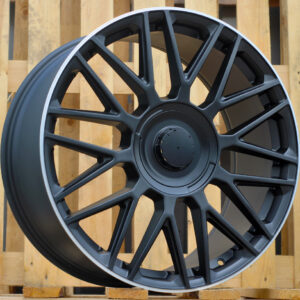 R20x8.5  5X112  ET  38  66.6  FE230  (Y0207)  Black Half Matt+Polished Lip (BLHMPL)  For MER  (P2)  (Rear+Front)