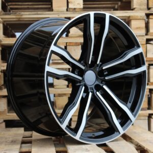 R21x11.5  5X120  ET  37  74.1  BY588  (DLJ588)  Black Polished (MB)  For BMW  (Z1)  (Rear+Front)