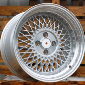 R15x8 4X100 ET 20 73.1 LU483 Silver+Polished Lip (SP) For RACIN (P1) (BBS Style)
