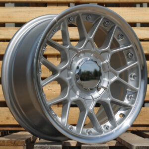 R15x7  8X100/114  ET  25  73.1  HX025  (LU1879)  Silver+Polished Lip (SP)  For HAXER  (R)  ((AKC 65 Eur))