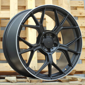 R19x9.5  5X112  ET  45  66.56  FBX120  Satin Black+Silver Lip (SBSL)  For MER  (K3)  (HYBRID FORGED Rear+Front)