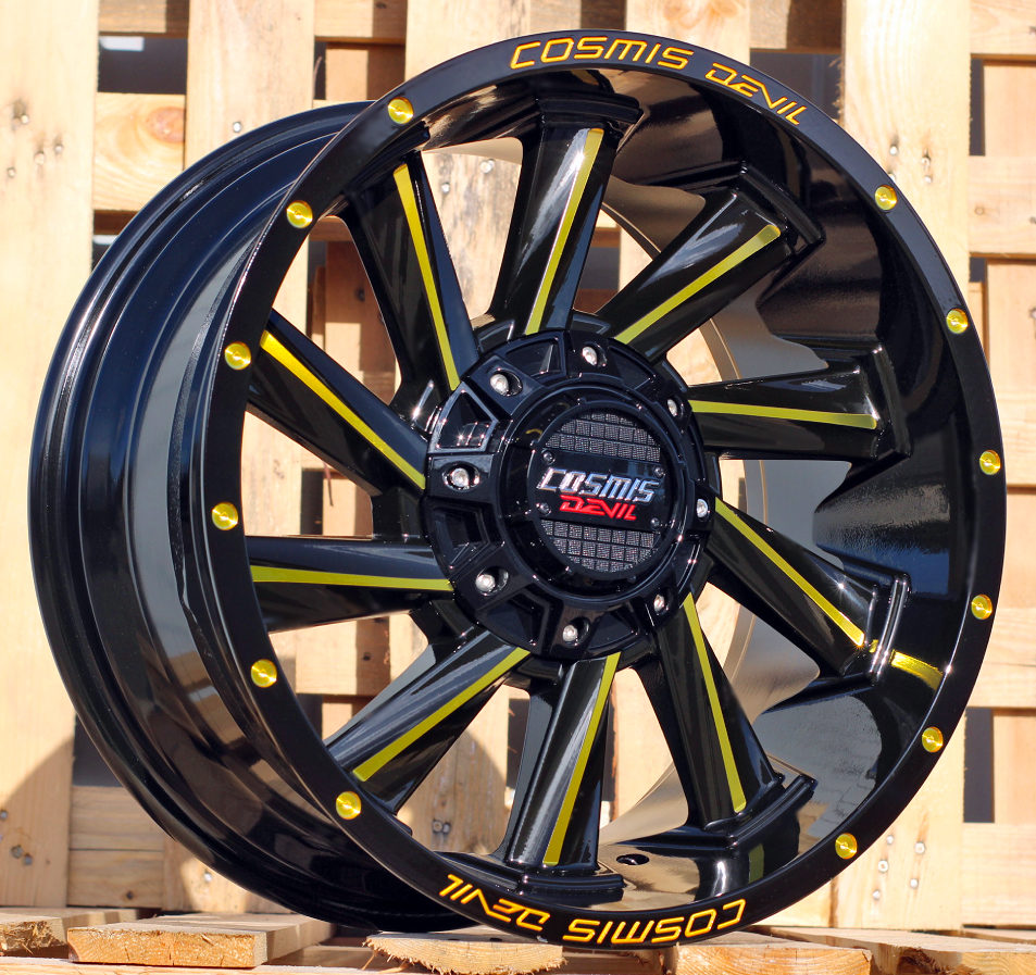 R18x9 12X130/139 ET 0 106.1 B1323 Black Polished Gold Milling (MBYM) For 4X4 (K3)