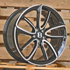 R21x9.5 5X112 ET 41 57.1 FB0493 Black Polished (MB) For BENTL (K7) (FORGED)
