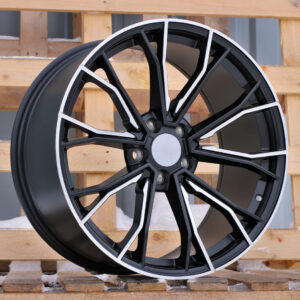R19x8.5  5X112  ET  25  66.6  A5385  (XFE290)  Black Half Matt (BLHM)  For BMW  (K4+P1)  (Rear+Front (With polished LIP))