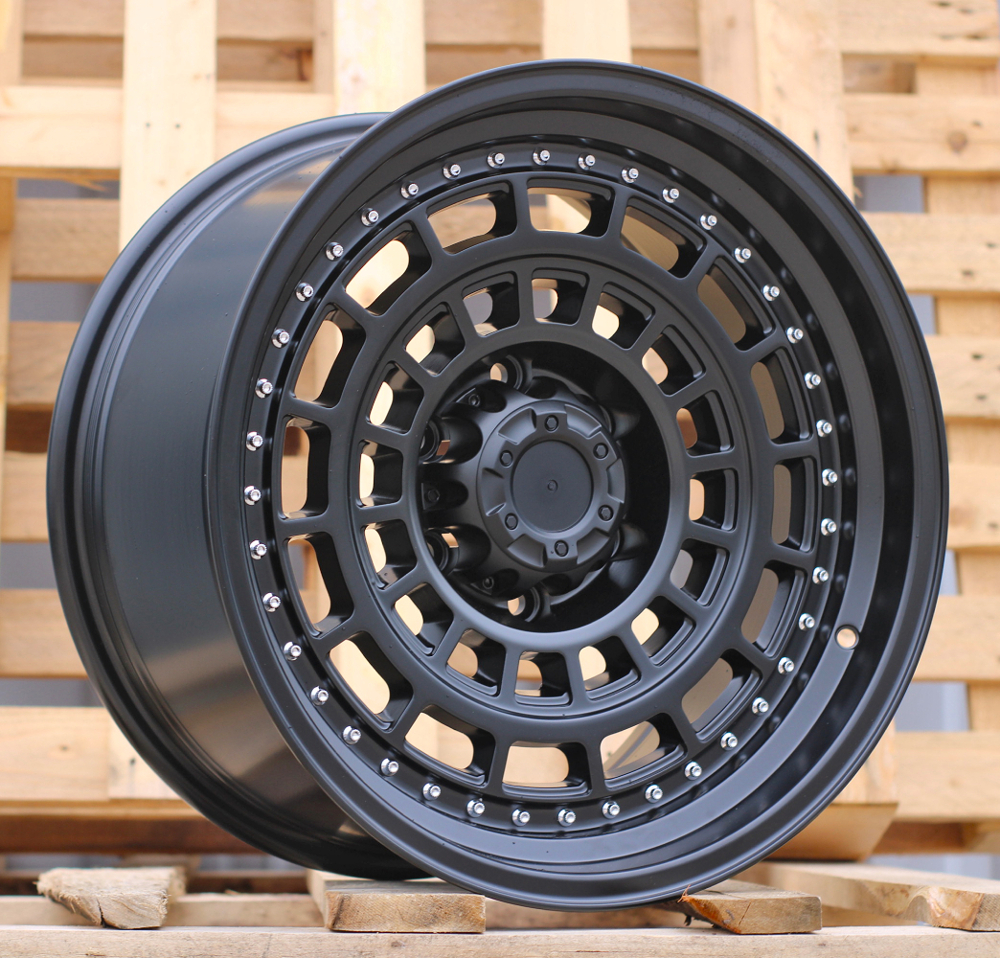 R18x9 6X139.7 ET 0 110.1 JT221 Black Matt (BM) For 4X4 (K3) ((MB+Rivets))