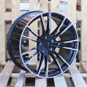 R20x10  5X112  ET  38  66.6  A7065  (BK5396)  Black Polished+Powder Coating (MBPC)  For BMW  (K2)  (Rear+Front)