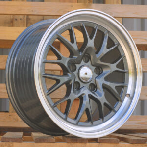 R18x8  5X120  ET  20  74.1  A1408  Gun Metal+Polished Lip (GMPL)  For RACIN  (P)  (HRE Performance Style (Front+Rear))