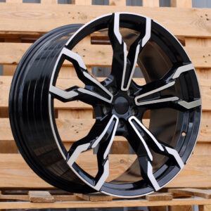 R21x9.5  5X112  ET  43  66.6  YF5596  Black Polished (MB)  For BMW  (P2)  (X3 HYBRID FORGED Front+Rear)