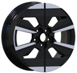 R17x7  4X108  ET  32  65.1  YF6158  Black Polished Half Matt (MBHM)  For PEUG