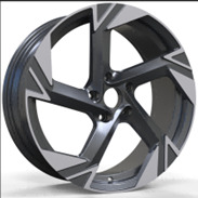 R18x7.5  5X112  ET  45  57.1  YF5754  Black Polished Half Matt (MBHM)  For VW