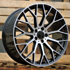 R20x9.5  5X112  ET  45  66.6  YS1180  (FBX151)  Black Polished (MB)  For MER  (K3)  (HYBRID FORGED Front+Rear)