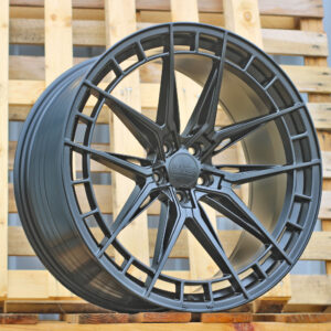 R22x9 5X112 ET 30 66.5 HX046F Black Half Matt (BLHM) For HAXER (A) (HYBRID FORGED Rear+Front)