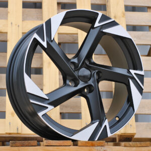 R18x7.5  5X112  ET  45  57.1  YF5754  Black Polished Half Matt (MBHM)  For VW  (Z5)  (HYBRID FORGED)