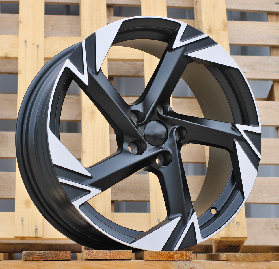 R18x7.5 5X112 ET 45 57.1 YF5754 Black Polished Half Matt (MBHM) For VW (Z5) (HYBRID FORGED)