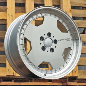 R18x9  5X112  ET  30  66.6  B5852  Silver+Polished Lip (SP)  For MER  (K4+K2+Z7+P)  (HYBRID FORGED MONOBLOCK Style)
