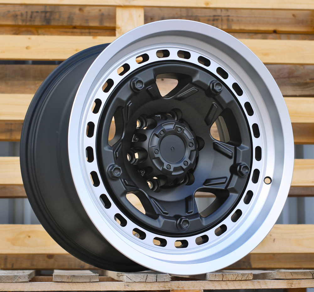R17x9 6X139.7 ET 0 110.1 JT186 Black Matt+Polished Lip (BMPL) For 4X4 (K3)