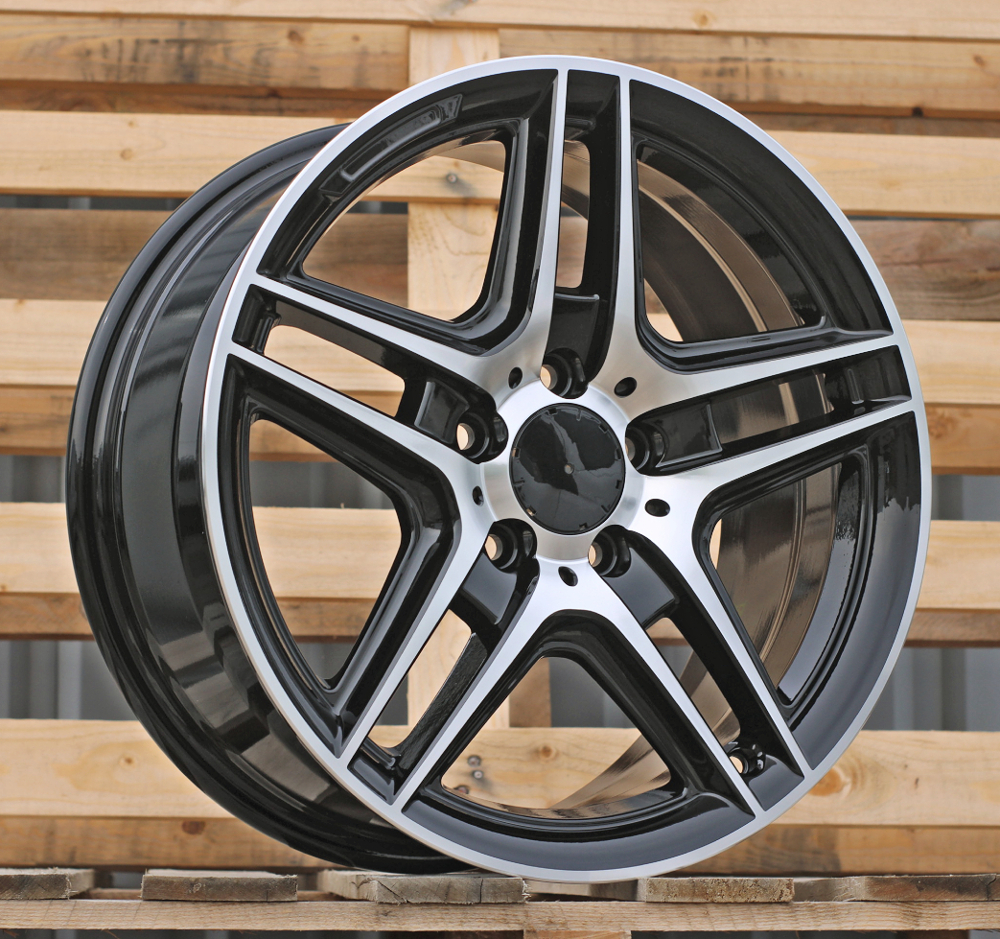 R17x7.5 5X112 ET 45 66.6 SSA02 Black Polished (MB) For MER (Z1)