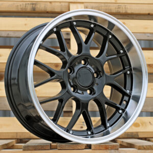 R17x7.5  5X120  ET  35  72.6  BY773  Black+Polished Lip (BLPL)  For BMW  (P+P2+Z2+Z3)  (Style BBS)