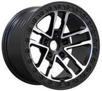 R17x9 5X127 ET M10 71.5 YF5691 Black Polished Half Matt (MBHM) For JEEP