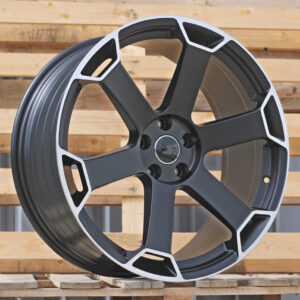 R21x9 5X112 ET 30 66.5 YF6149 Black Half Matt+Polished Lip (BLHMPL) For AUD (K7) (HYBRID FORGED (Black Lip))