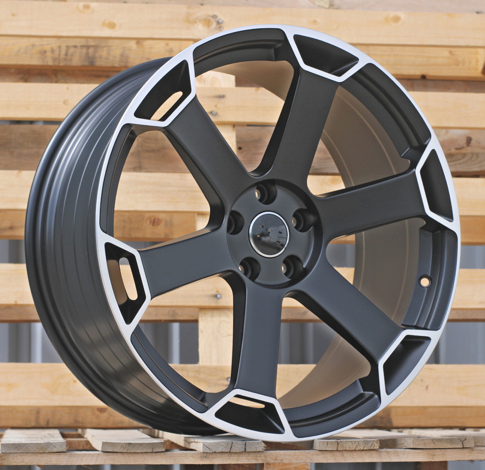 R21x9 5X112 ET 30 66.5 YF6149 Black Half Matt+Polished Lip (BLHMPL) For AUD (K7) (HYBRID FORGED (Black Lip))