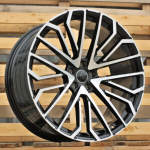 R22x10 5X112 ET 26 66.5 3S1261 (HA0039) Black Polished (MB) For AUD (K8) (HYBRID FORGED)