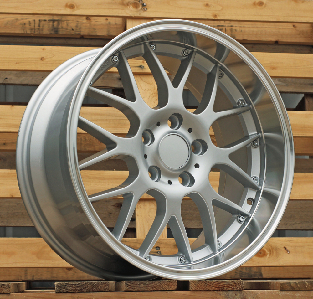 R18x9 5X120 ET 20 74.1 BY773 Silver+Polished Lip (SP) For BMW (Z6) (Rear+Front)