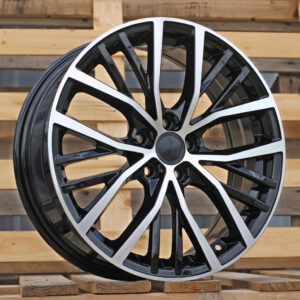 R17x6.5 5X100 ET 40 57.1 B1179 Black Polished (MB) For VW (Z6+M)