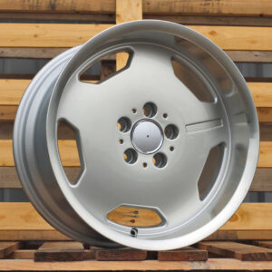 R17x8 5X112 ET 35 66.6 BK632 Silver+Polished Lip (SP) For MER (R) (MONOBLOCK Style)