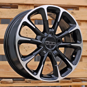 R17x7  5X110  ET  40  65.1  Y1281  Black Polished (MB)  For FIAT  (Z4)  (NEW Model 500)