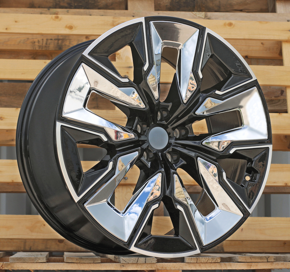 R21x10.5 5X112 ET 44 66.6 H3447F Black Polished (MB) For BMW (A) (HYBRID FORGED + Chrome Rear+Front)