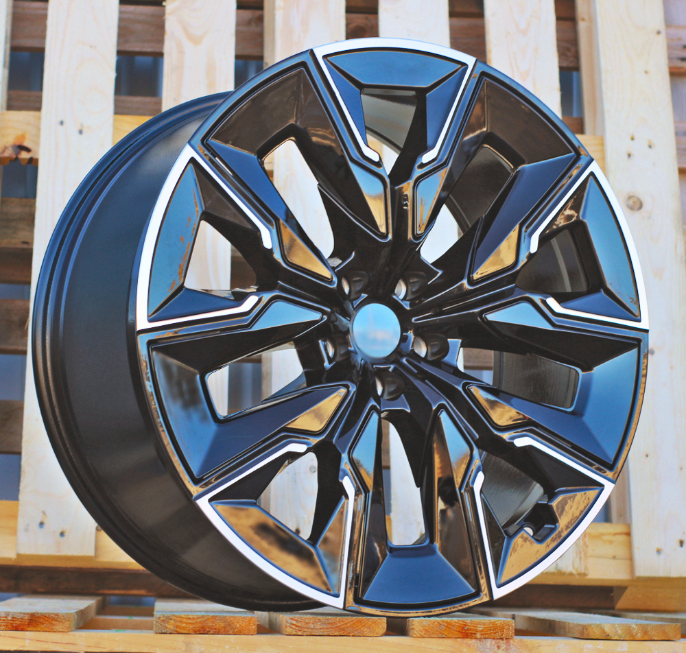 R21x10.5 5X112 ET 44 66.5 H3447F Black Polished (MB) For BMW (K3) (HYBRID FORGED Rear+Front)