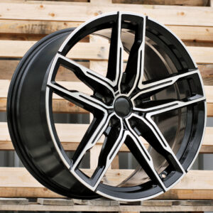 R20x8.5  5X112  ET  25  66.5  H3076F  Black Polished (MB)  For BMW  (K8)  (HYBRID FORGED Rear+Front)