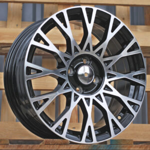 R16x6.5  4X98  ET  35  58.1  Y1283  (YF0447)  Black Polished (MB)  Fits for FIAT  (M)  (HYBRID FORGED NEW Model 500)