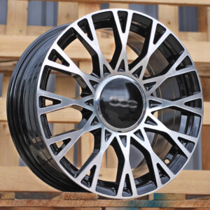 R16x6.5  4X98  ET  35  58.1  Y1283  (YF0447)  Black Polished (MB)  Fits for FIAT  (Z4)  (HYBRID FORGED NEW Model 500)