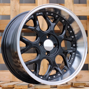 R17x8.5  3X112  ET  20  57.1  FR762  Black+Polished Lip (BLPL)  Fits for SMART  (R)  (BRABUS Style (AKC 60 Eur)Front+Rear)