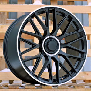R18x8  5X112  ET  43  66.6  B1766  (YF1118)  Black Half Matt+Polished Lip (BLHMPL)  Fits for MER  (Z5+M)  (HYBRID FORGED)