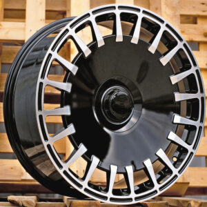 R19x9.5  5X112  ET  43.5  66.6  I0343  (3S189)  Black Polished (MB)  Fits for MER  (K4)  (HYBRID FORGED Fit for BRAB Style Rear+Front)