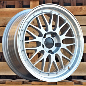 R16x7  4X100  ET  35  67.1  A1025  (3S215)  Silver+Polished Lip (SP)  Fits for RACIN  (L2+L4)  (HYBRID FORGED Style BBS)