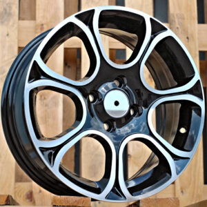 R15x6  4X98  ET  35  58.1  B5164  Black Polished (MB)  Fits for FIAT  (K4+D5)
