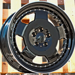 R18x9  5X112  ET  35  66.6  B5852  (FBX455)  Black+Polished Lip (BLPL)  Fits for MER  (Z7)  (MONOBLOCK Style HYBRID FORGED)